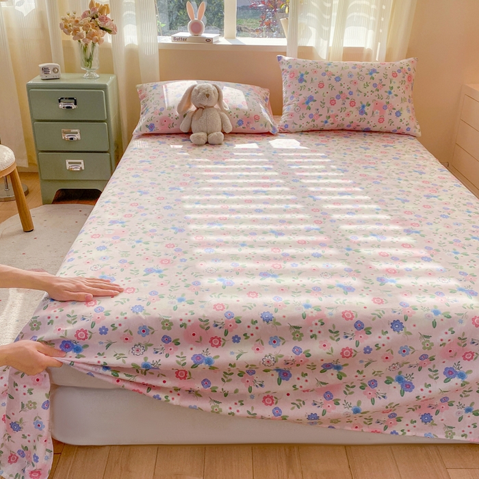 91家纺网 家纺一手货源 找家纺 红日子纺织品 2026新款全棉纯棉单床单 满园芬芳