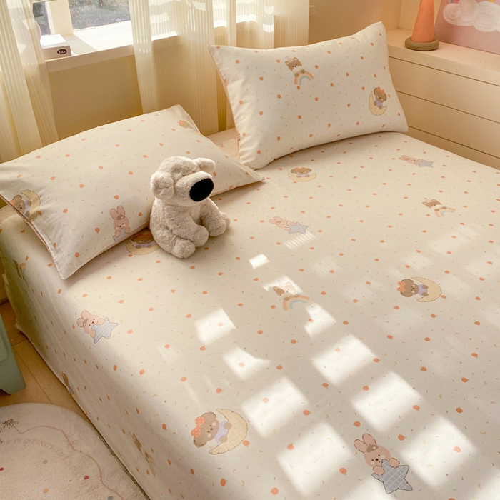 91家纺网 家纺一手货源 找家纺 红日子纺织品 2026新款全棉纯棉单床单 伙伴甜心