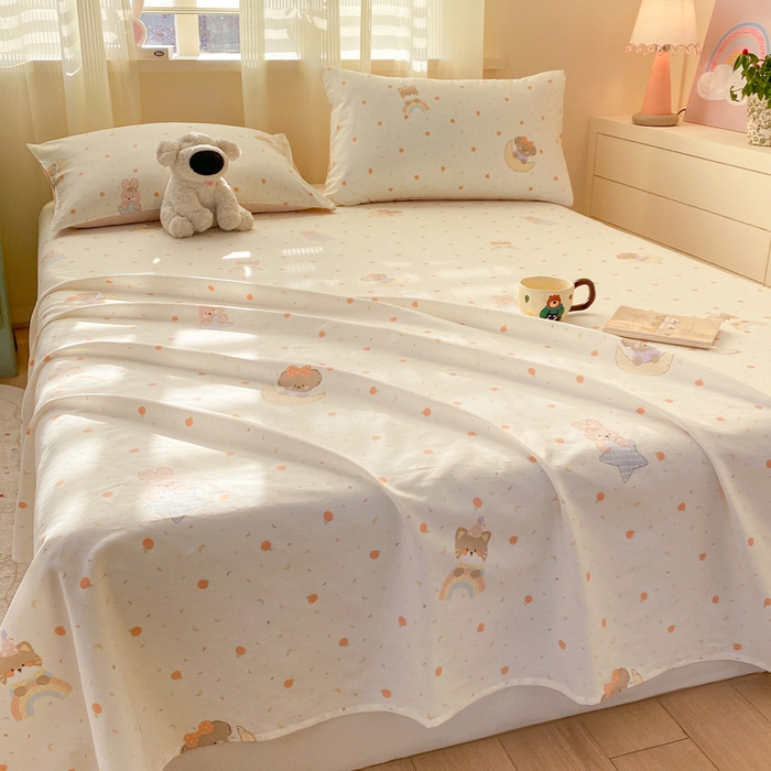 91家纺网 家纺一手货源 找家纺 红日子纺织品 2026新款全棉纯棉单床单 伙伴甜心