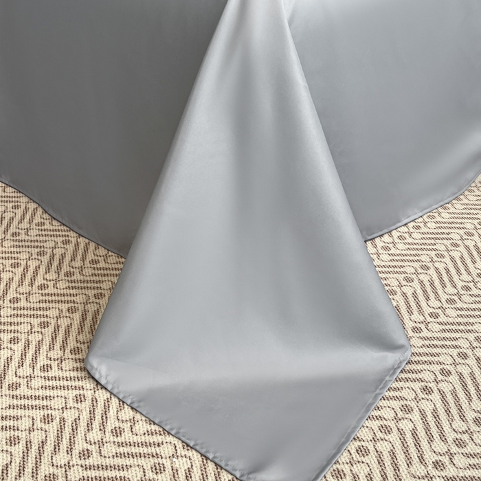 91家纺网 家纺一手货源 找家纺 金牛座家纺 2026新款金牛座细斜纹贡缎亮丝提花大拼角刺绣床盖四件套-缇娜系列 缇娜-灰