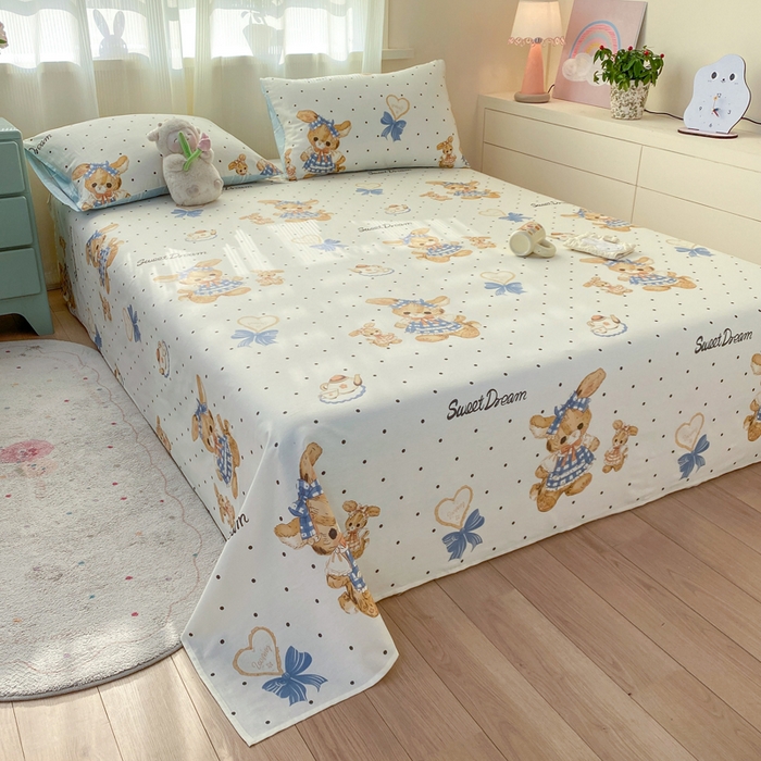 91家纺网 家纺一手货源 找家纺 红日子纺织品 2026新款全棉纯棉单床单 洛可可