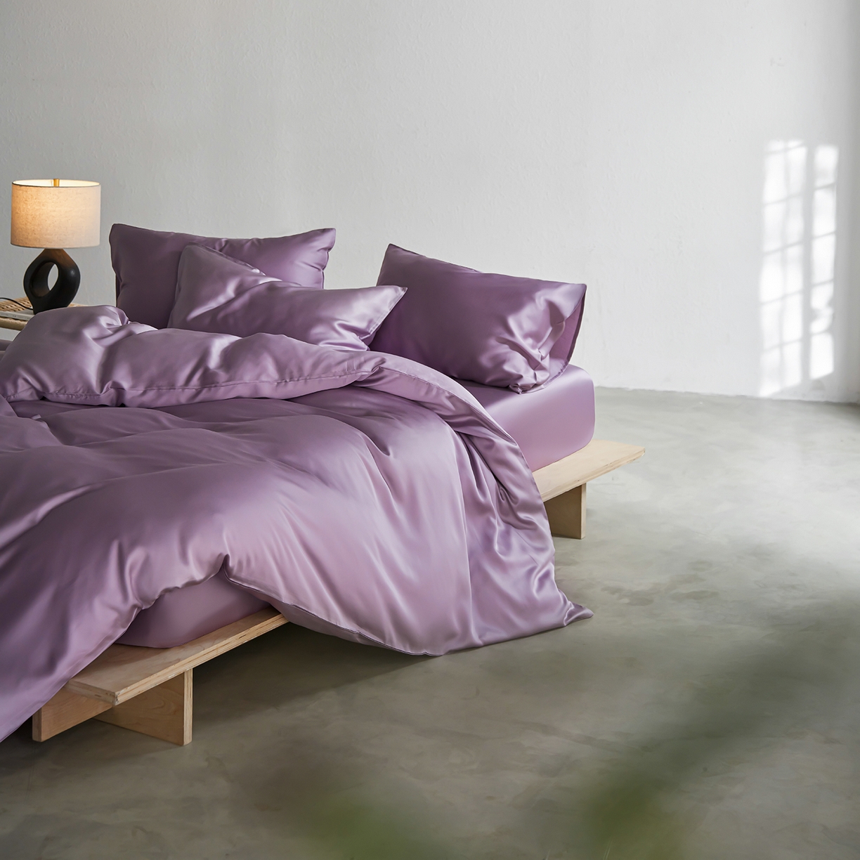 91家纺网 家纺一手货源 找家纺 轩和家居 2026新款60支奥地利兰精天丝四件套 香气紫