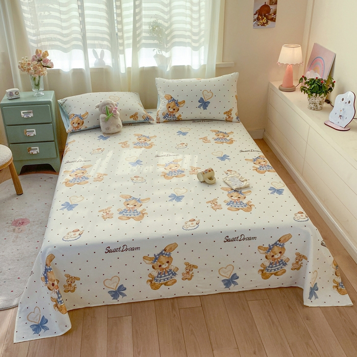 91家纺网 家纺一手货源 找家纺 红日子纺织品 2026新款全棉纯棉单床单 洛可可