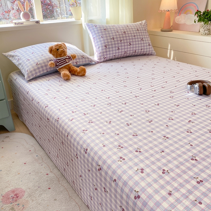 91家纺网 家纺一手货源 找家纺 红日子纺织品 2026新款全棉纯棉单床单 香甜樱桃