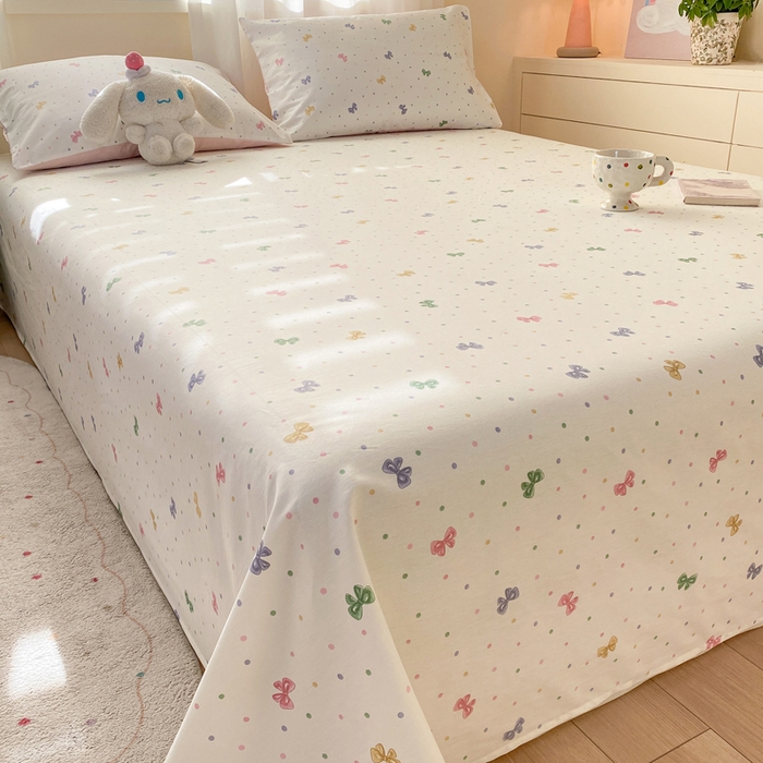 91家纺网 家纺一手货源 找家纺 红日子纺织品 2026新款全棉纯棉单床单 甜心情节