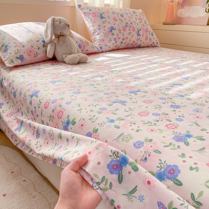 91家纺网 家纺一手货源 找家纺 红日子纺织品 2026新款全棉纯棉单床单 满园芬芳