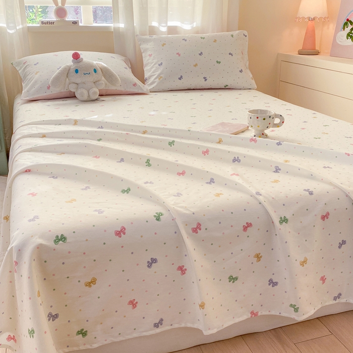 91家纺网 家纺一手货源 找家纺 红日子纺织品 2026新款全棉纯棉单床单 甜心情节