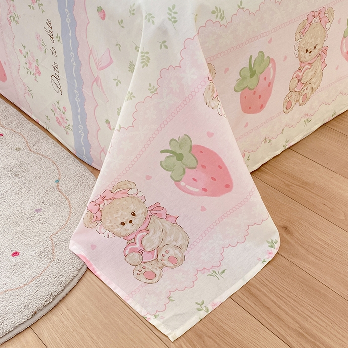 91家纺网 家纺一手货源 找家纺 红日子纺织品 2026新款全棉纯棉单床单 妮娜熊