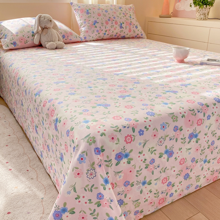 91家纺网 家纺一手货源 找家纺 红日子纺织品 2026新款全棉纯棉单床单 满园芬芳