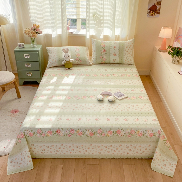 红日子纺织品 2026新款全棉纯棉单床单 云边花漾