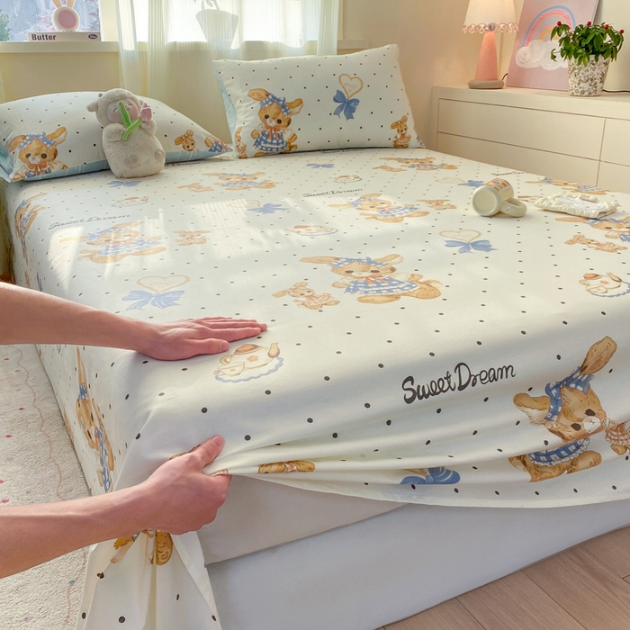 91家纺网 家纺一手货源 找家纺 红日子纺织品 2026新款全棉纯棉单床单 洛可可