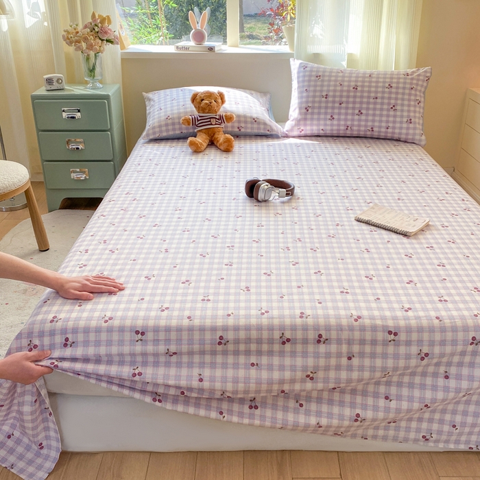 91家纺网 家纺一手货源 找家纺 红日子纺织品 2026新款全棉纯棉单床单 香甜樱桃