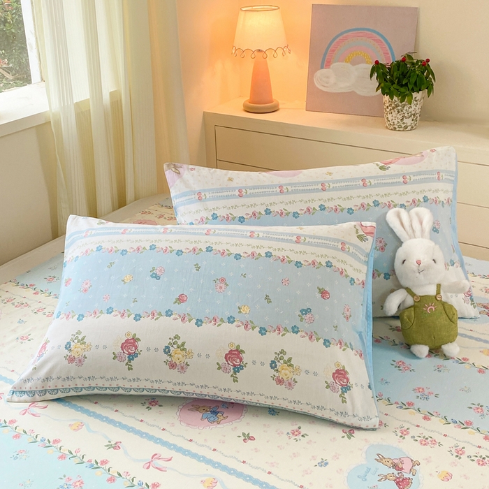 91家纺网 家纺一手货源 找家纺 红日子纺织品 2026新款全棉纯棉单床单 香颂萌兔