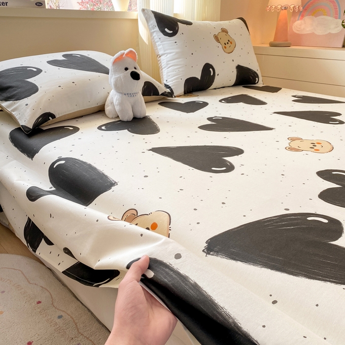 91家纺网 家纺一手货源 找家纺 红日子纺织品 2026新款全棉纯棉单床单 萌心熊宝