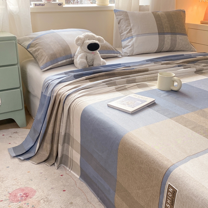 91家纺网 家纺一手货源 找家纺 红日子纺织品 2026新款全棉纯棉单床单 韶华