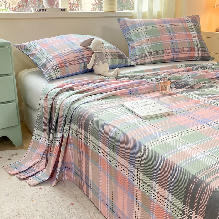 91家纺网 家纺一手货源 找家纺 红日子纺织品 2026新款全棉纯棉单床单 悦色格调