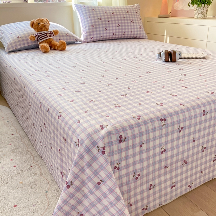 91家纺网 家纺一手货源 找家纺 红日子纺织品 2026新款全棉纯棉单床单 香甜樱桃