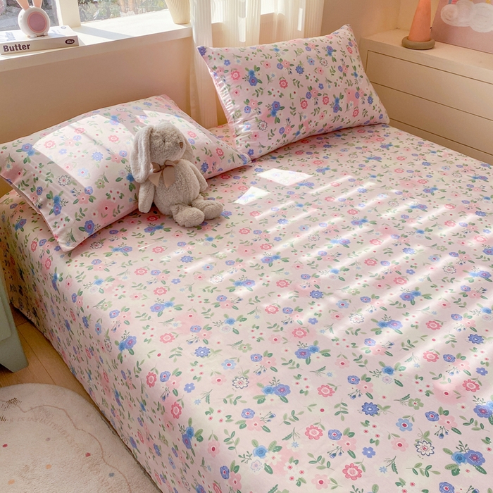 91家纺网 家纺一手货源 找家纺 红日子纺织品 2026新款全棉纯棉单床单 满园芬芳