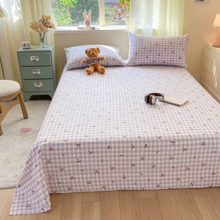 91家纺网 家纺一手货源 找家纺 红日子纺织品 2026新款全棉纯棉单床单 香甜樱桃