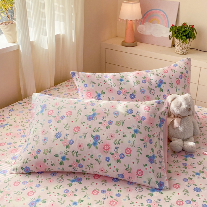 91家纺网 家纺一手货源 找家纺 红日子纺织品 2026新款全棉纯棉单床单 满园芬芳