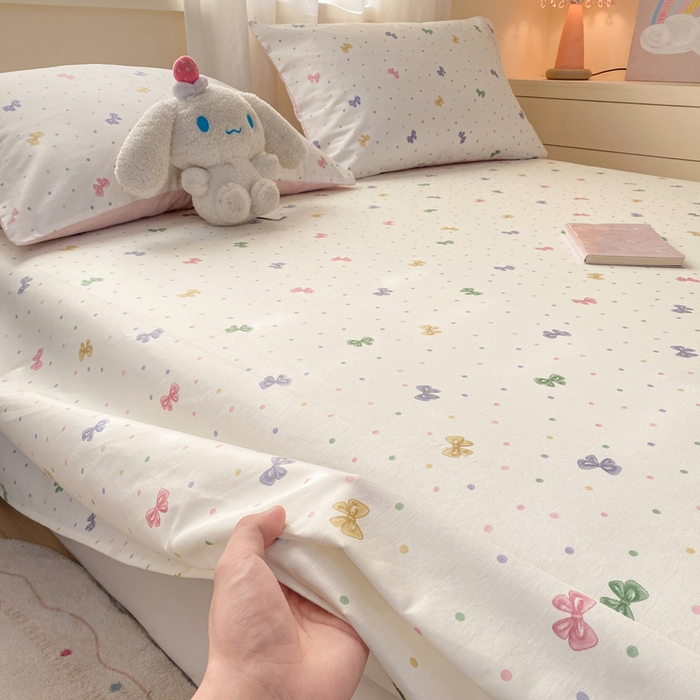 91家纺网 家纺一手货源 找家纺 红日子纺织品 2026新款全棉纯棉单床单 甜心情节