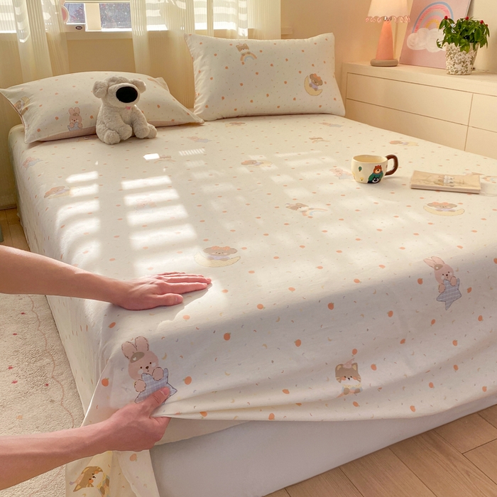 91家纺网 家纺一手货源 找家纺 红日子纺织品 2026新款全棉纯棉单床单 伙伴甜心