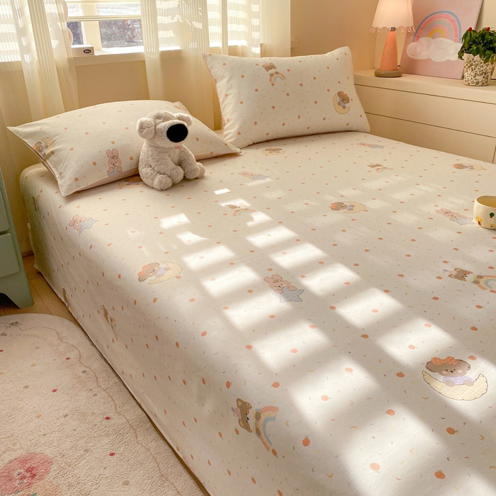 91家纺网 家纺一手货源 找家纺 红日子纺织品 2026新款全棉纯棉单床单 伙伴甜心