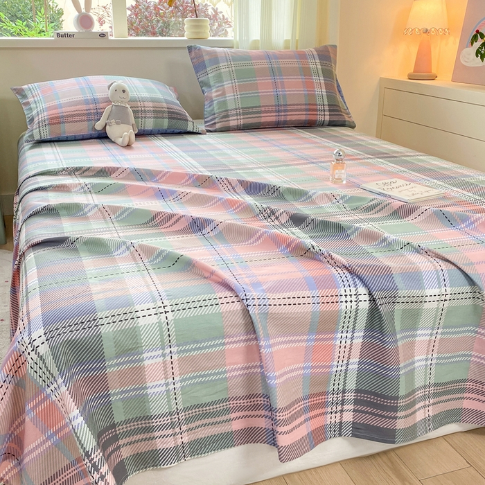 91家纺网 家纺一手货源 找家纺 红日子纺织品 2026新款全棉纯棉单床单 悦色格调