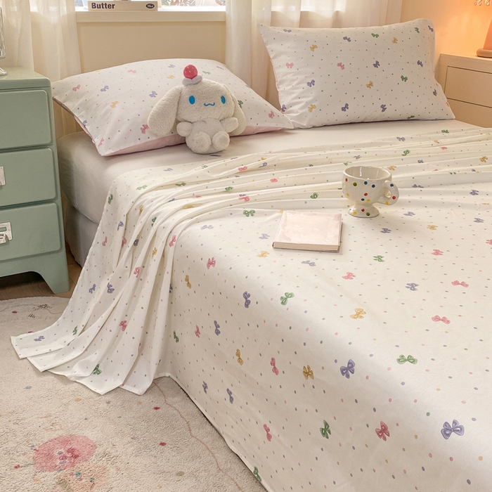 91家纺网 家纺一手货源 找家纺 红日子纺织品 2026新款全棉纯棉单床单 甜心情节