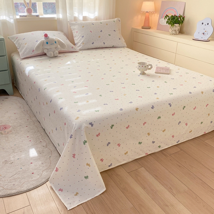 91家纺网 家纺一手货源 找家纺 红日子纺织品 2026新款全棉纯棉单床单 甜心情节