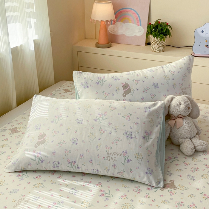 91家纺网 家纺一手货源 找家纺 红日子纺织品 2026新款全棉纯棉单床单 花园宝贝