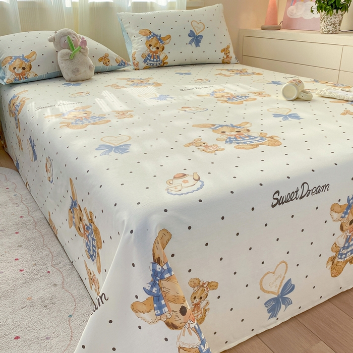 91家纺网 家纺一手货源 找家纺 红日子纺织品 2026新款全棉纯棉单床单 洛可可