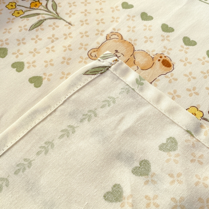 91家纺网 家纺一手货源 找家纺 红日子纺织品 2026新款全棉纯棉单床单 小熊慕斯