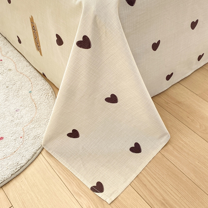 91家纺网 家纺一手货源 找家纺 红日子纺织品 2026新款全棉纯棉单床单 迷你爱心