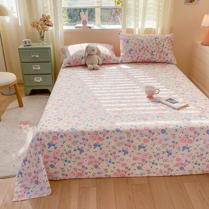 91家纺网 家纺一手货源 找家纺 红日子纺织品 2026新款全棉纯棉单床单 满园芬芳