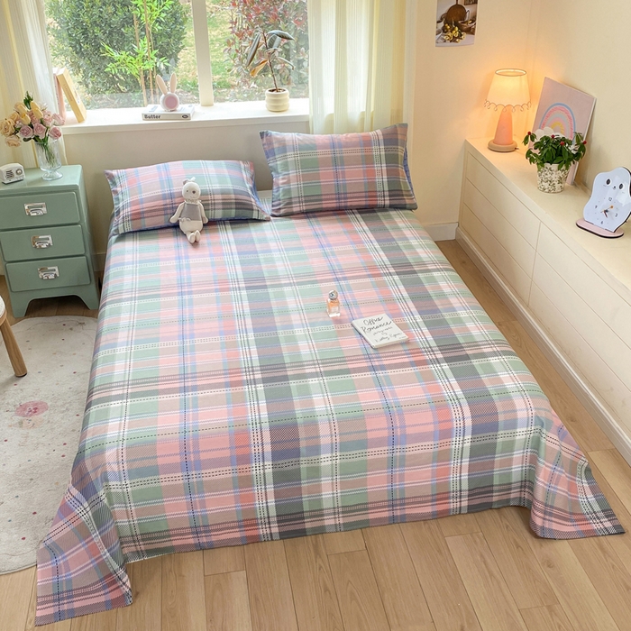 91家纺网 家纺一手货源 找家纺 红日子纺织品 2026新款全棉纯棉单床单 悦色格调