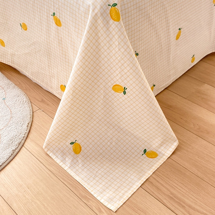 91家纺网 家纺一手货源 找家纺 红日子纺织品 2026新款全棉纯棉单床单 柠檬小镇