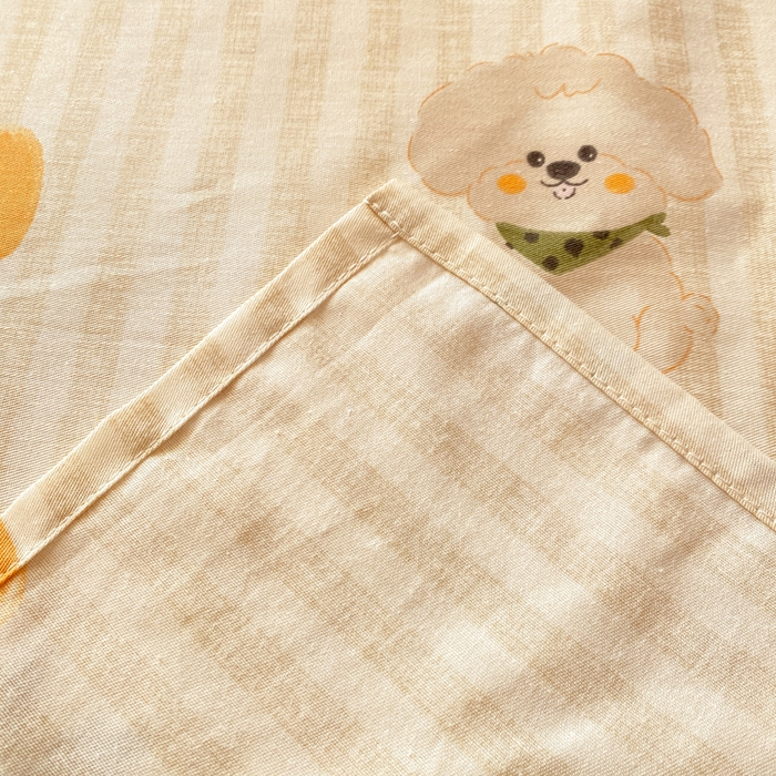 91家纺网 家纺一手货源 找家纺 红日子纺织品 2026新款全棉纯棉单床单 南瓜小狗