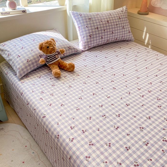 91家纺网 家纺一手货源 找家纺 红日子纺织品 2026新款全棉纯棉单床单 香甜樱桃