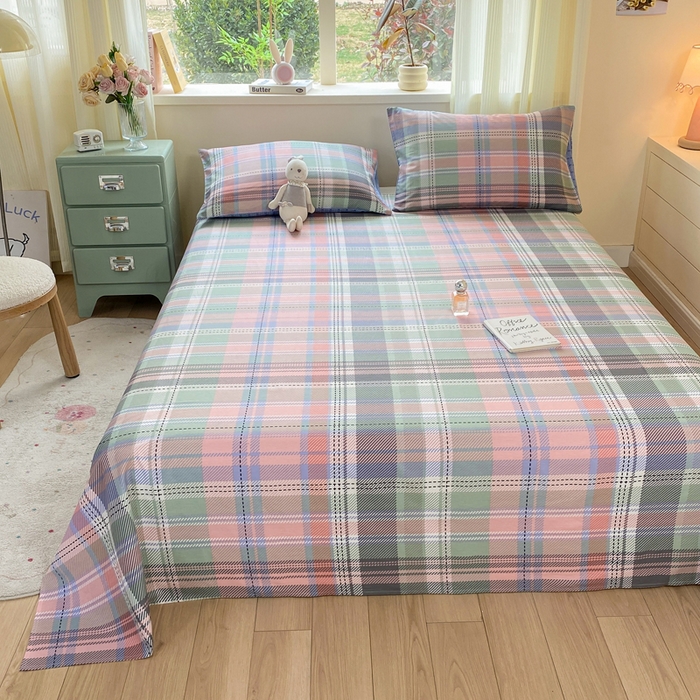 91家纺网 家纺一手货源 找家纺 红日子纺织品 2026新款全棉纯棉单床单 悦色格调