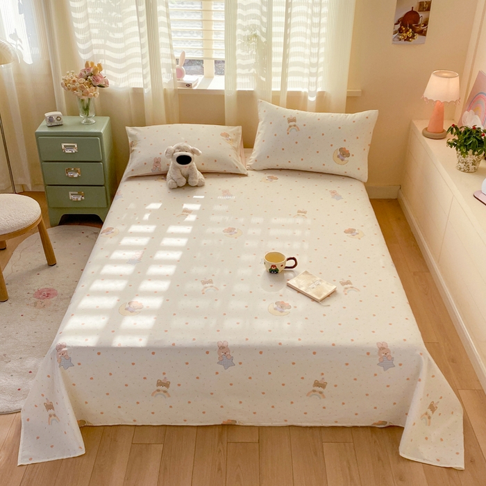 红日子纺织品 2026新款全棉纯棉单床单 伙伴甜心