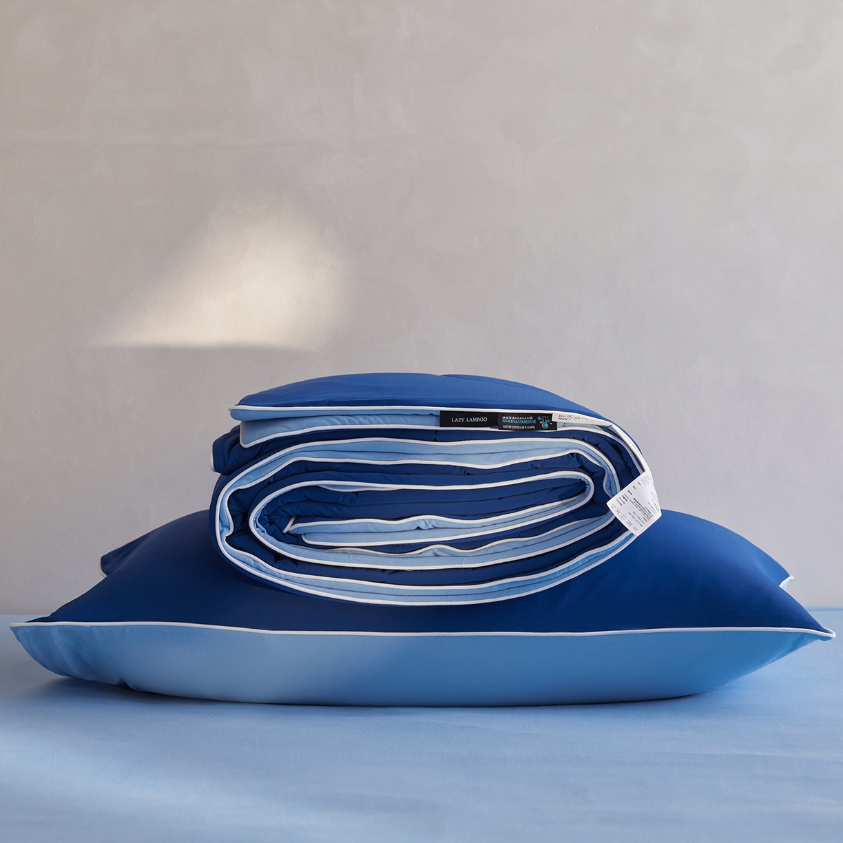 91家纺网 家纺一手货源 找家纺 丽笙被芯 2026新款冷暖深睡控温夏被夏凉被空调被 深睡蓝