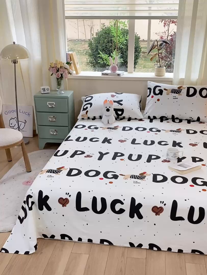 91家纺网 家纺一手货源 找家纺 红日子纺织品 2026新款全棉纯棉单床单 旺旺曲