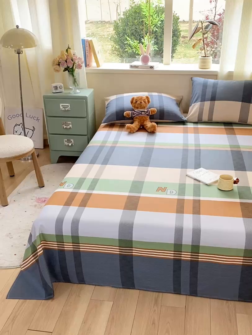 91家纺网 家纺一手货源 找家纺 红日子纺织品 2026新款全棉纯棉单床单 普维斯