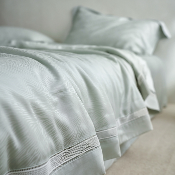 91家纺网 家纺一手货源 找家纺 丽笙被芯 2026新款兰精天丝提花蚕宝夏被夏凉被空调被 耳鱼青