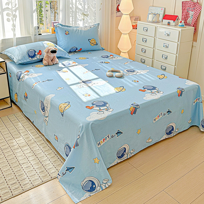 91家纺网 家纺一手货源 找家纺 依庭 2026新款12868全棉纯棉印花床单单品床单床单单件-第二批 太空奇遇-A