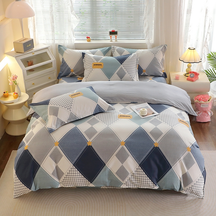 91家纺网 家纺一手货源 找家纺 馨雅家纺 2026新款简欧纯棉印花多规格四件套 罗利