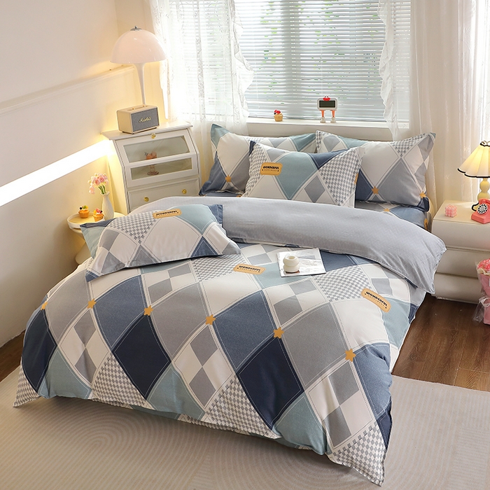 91家纺网 家纺一手货源 找家纺 馨雅家纺 2026新款简欧纯棉印花多规格四件套 罗利