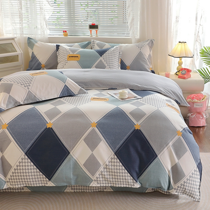 91家纺网 家纺一手货源 找家纺 馨雅家纺 2026新款简欧纯棉印花多规格四件套 罗利