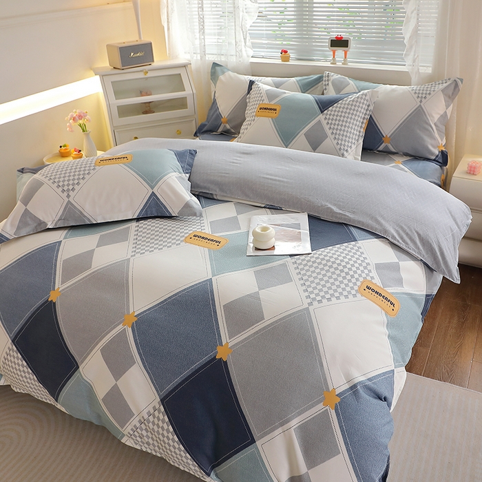 91家纺网 家纺一手货源 找家纺 馨雅家纺 2026新款简欧纯棉印花多规格四件套 罗利